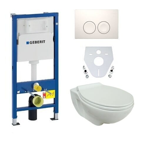 GEBERIT Vorwand-Element Betätigung Tiefspül Wand WC Set WC-Sitz Lotuseffekt 