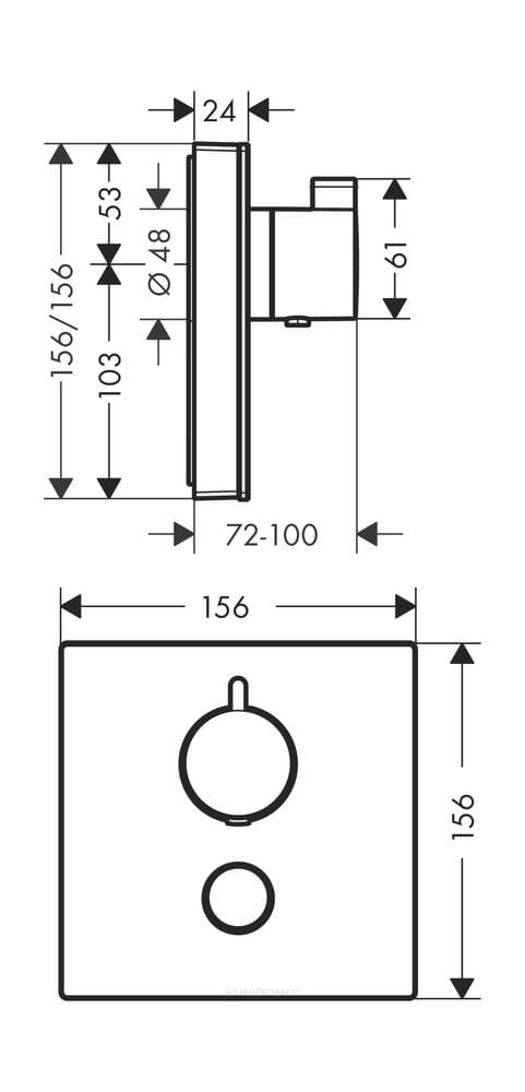 HG Thermostat Unterputz ShowerSelect S Highflow FS 1 Verbraucher/1