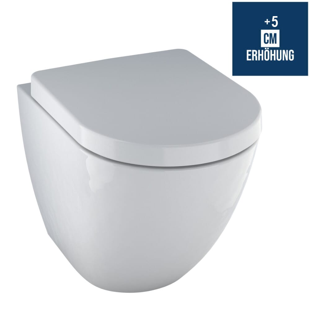 Erhöhtes Design-Wand-WC, spülrandlos inkl. WC-Sitz