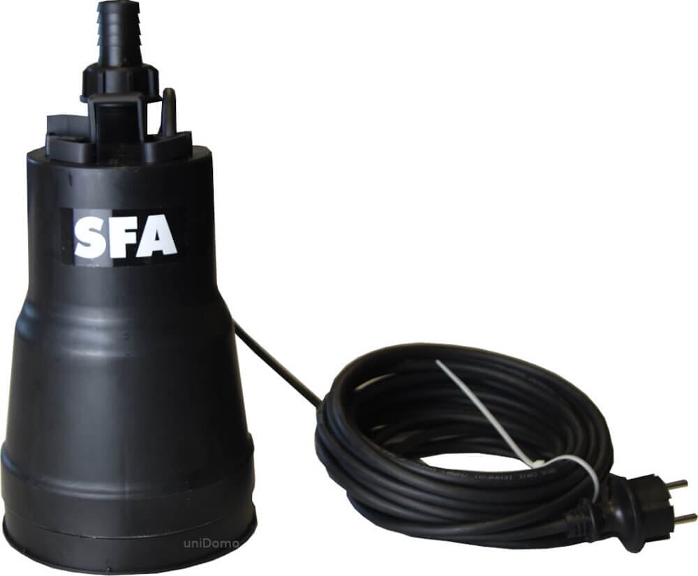 SFA Sanibroy Sanipuddle Pumpe zur Kellerentwässerung mit Flachsaugfunktion