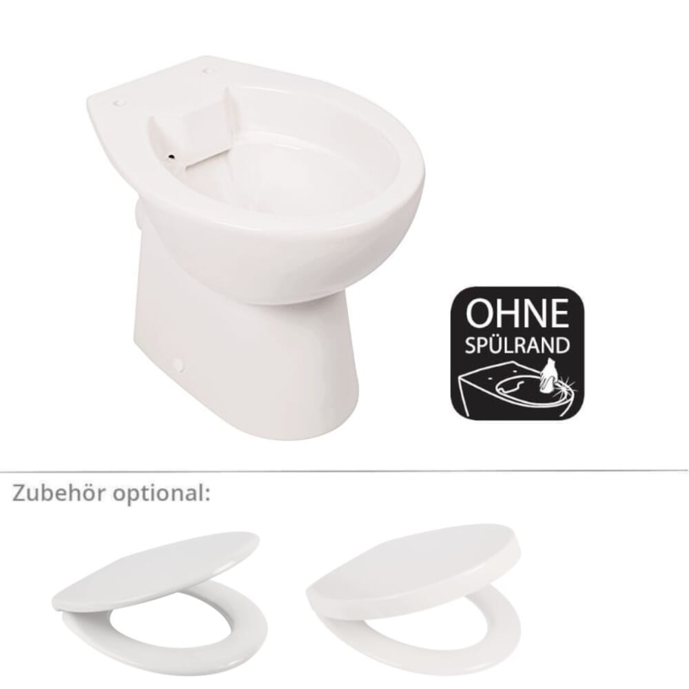 Spülrandloses Stand-WC Tiefspüler mit WC-Sitz mit Softclose