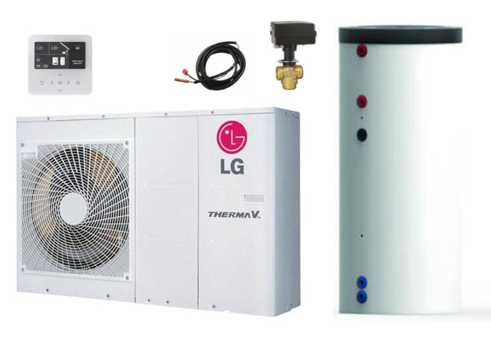 LG Luft/Wasser-Wärmepumpe THERMA V Monobloc S Silent 5,5 kW 300 Liter Speicher