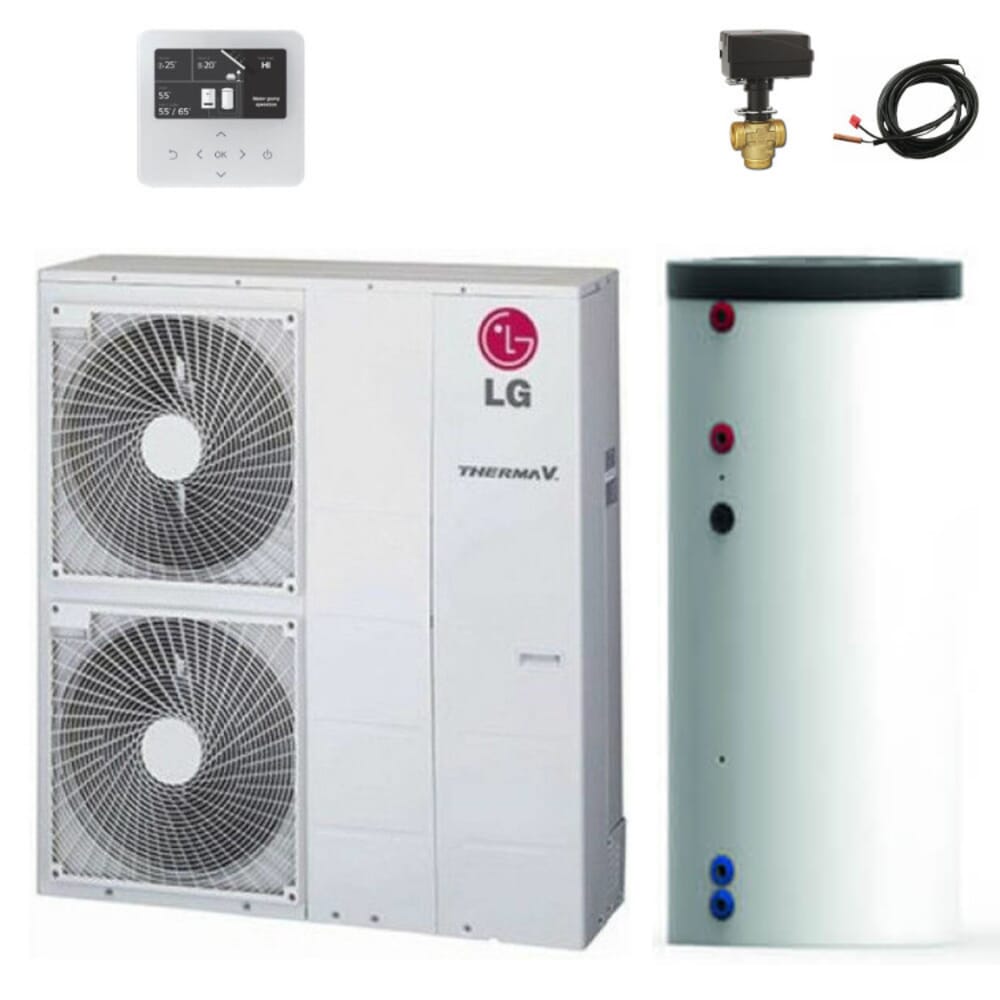 LG Luft/Wasser-Wärmepumpe THERMA V Monobloc S Silent 14 kW, 300 Liter Speicher